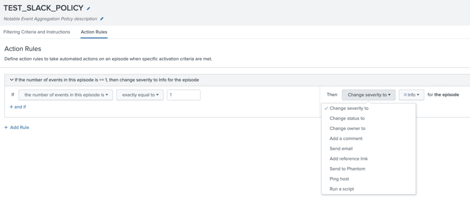 ITSI Aggregation Policy [Adding Additional Alert Actions] | TekStream ...