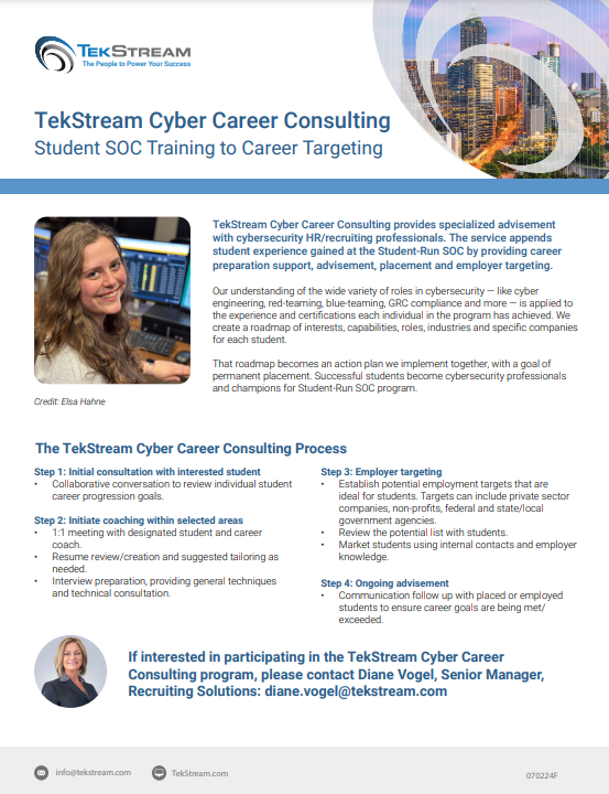 TekStream Cyber Career Consulting